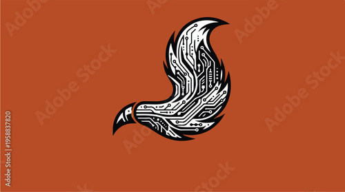 Black and white bird wing.