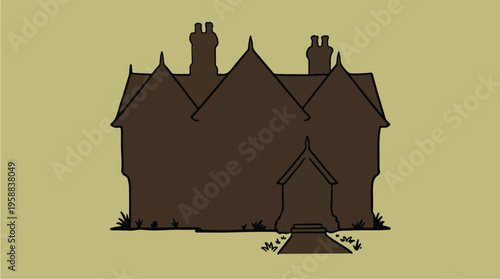 Brown House with Two Chimneys.