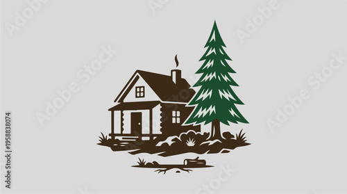 Cabin in the Woods Illustration.