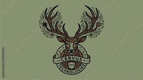 Deer Head Logo Design Concept.