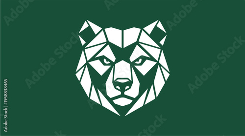 Geometric Bear Head Illustration.
