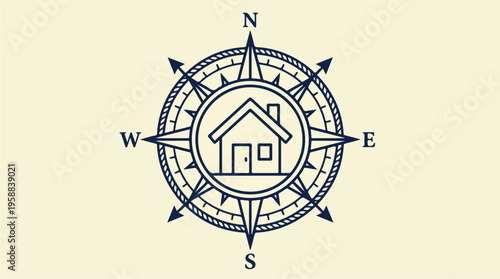 House Icon on Compass Navigation 1.