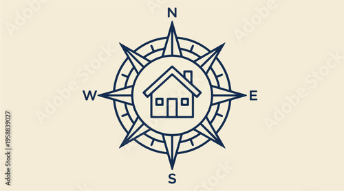 House Icon on Compass Navigation.