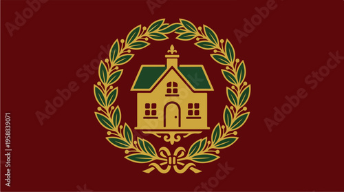 House in Laurel Wreath Emblem.