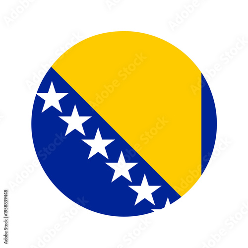 Bosnia and Herzegovina flag circle icon, official national symbol round design