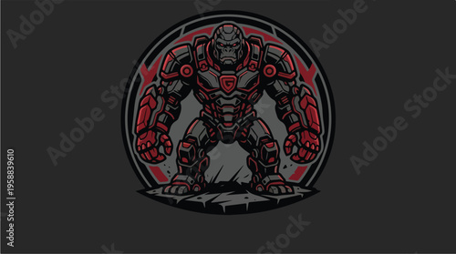 Muscular Tattooed Man Illustration.