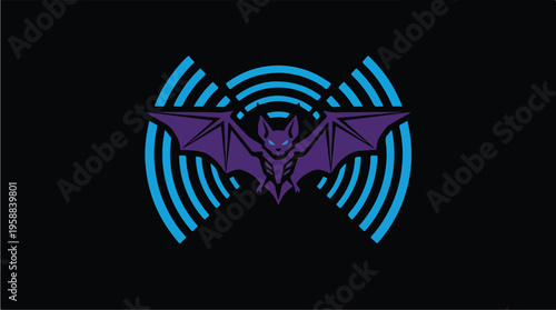 Purple Bat with Blue Sound.
