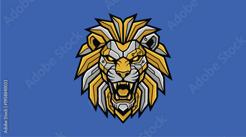 Roaring Lion Cartoon Illustration.