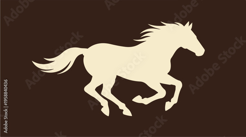 Running Horse Silhouette Icon.