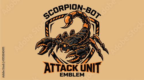 Scorpion Emblem Logo Design.