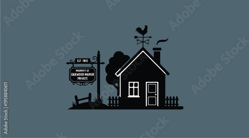 Silhouette of a small house.