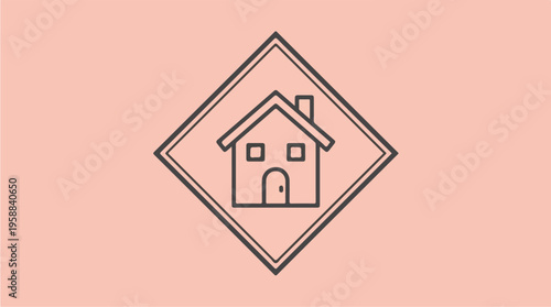 Simple house line icon.