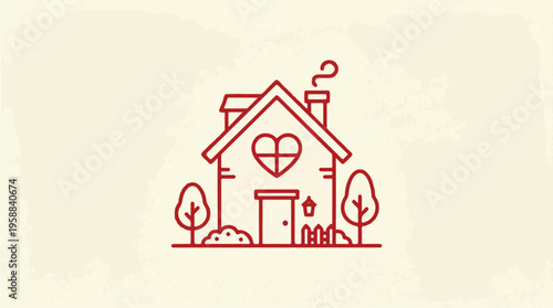 Simple Line Drawing of House 1.