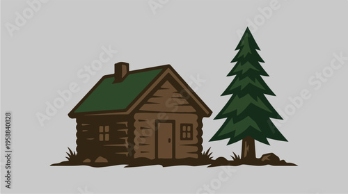 Small Log Cabin House.