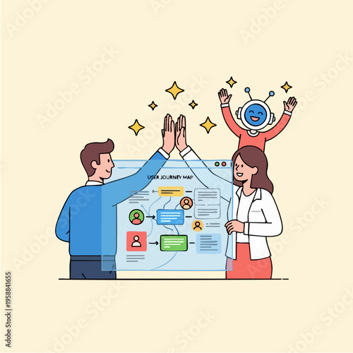 Business People High Five Agreement.