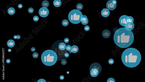 Live streaming animated hearts like emoji stream reactions social media thumb icon flying animation footage transparent background