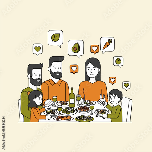 Family Eating Healthy Food Together.