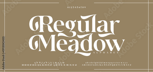 Regular Meadow Elegant luxury alphabet font logo. Typography modern classic lettering serif italic fonts decorative wedding vintage retro logos. vector illustration
