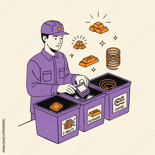 Man sorting gold bars coins.