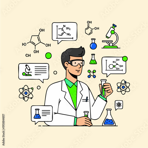 Scientist Holding Test Tube.