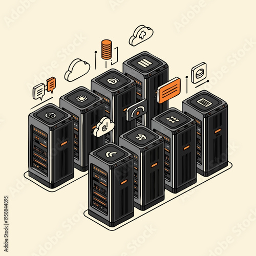 Servers in a data center.