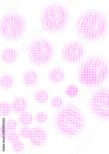 ピンクのグリッド柄が入った手描き風抽象パターン素材 - Pink Grid Abstract Pattern