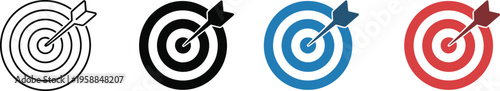 Dartboard Icons With Arrows In Different Styles target
