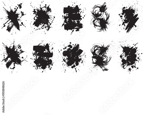Ink blot patterns and abstract art designs