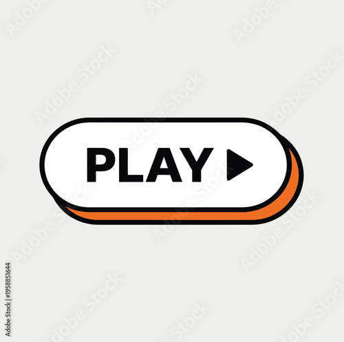 A simple, graphic button displays the word PLAY next to a right-pointing triangle icon for media control functionality.