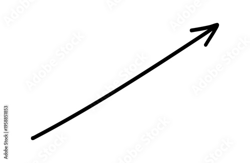 手書き矢印アイコン ペン風シンプル右上がりストレート