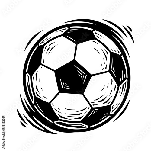 Vetor Pinocut A simple drawing of a soccer ball ready for a kick.