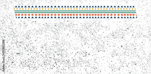 A Minimalist Design with a Decorative Border Featuring Geometric Shapes and a Textured Background