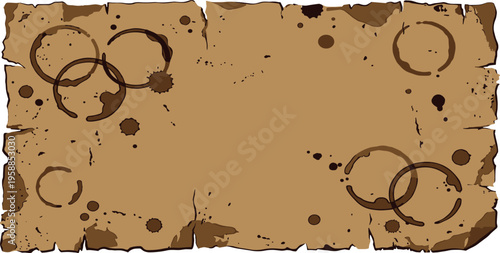 Rustic Parchment Background with Coffee Stains - Vintage Paper Texture for Creative Designs