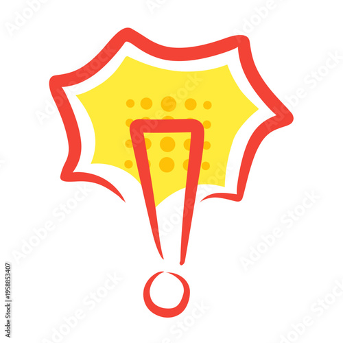 comic style exclamation mark on a white background