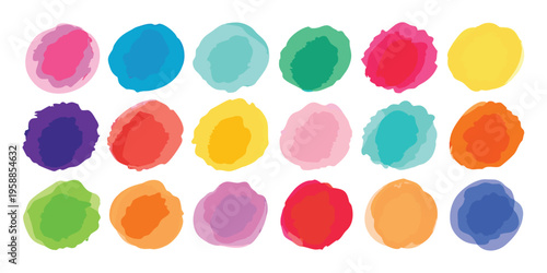 Textured watercolor circles displaying a rich and artistic palette.