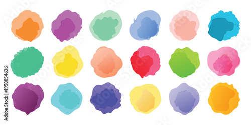Textured watercolor circles displaying a rich and artistic palette.