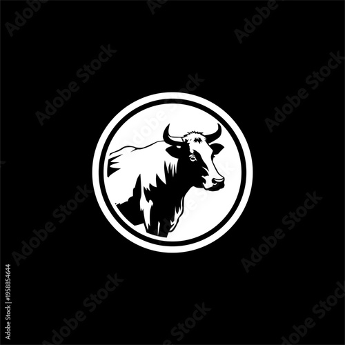 Cattle farm logo design, cow vector, animal, Eid al-Adha, silhouette, cow head, beef, cattle, farm, illustration, icon, logo, retro, fresh, vintage, graphic, rustic, food