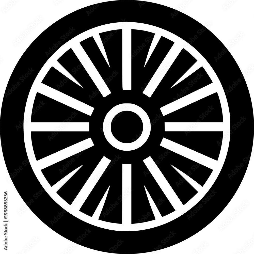 Fototapeta premium Car Wheel Icon Vector