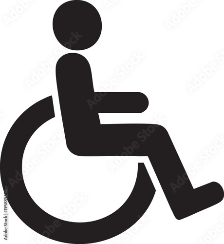 Disabled person wheelchair icon vector illustration