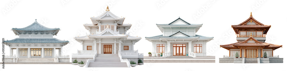 Obraz premium Asian Architecture Collection: Traditional Temple Buildings
