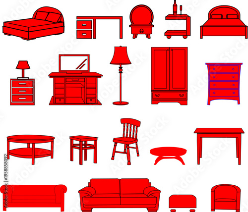  Home Furniture black and white icon.eps