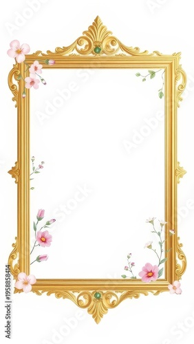 A floral frame with open space.