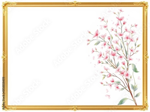 A floral frame with open space.