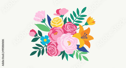 Colorful bouquet of flowers arrangement.