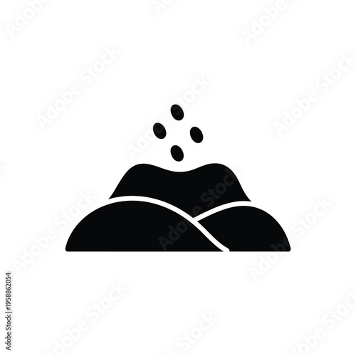 Sowing seeds in fertile soil icon representing agriculture farming gardening and planting process for crop growth nature sustainability environmental protection and rural organic production