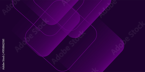 Dark Purple Abstract Geometric Background with Transparent Overlapping Rounded Squares