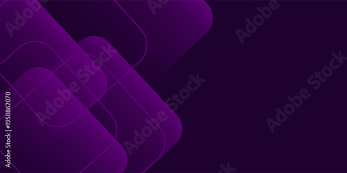 Dark Purple Abstract Geometric Background with Transparent Overlapping Rounded Squares