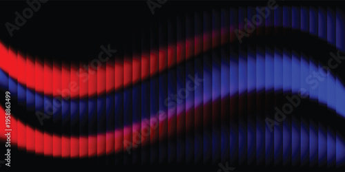 Abstract Red and Blue Wave Light Background with Vertical Lines