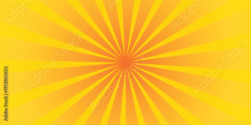 sun background with yellow and red color, flat design, wallpaper.