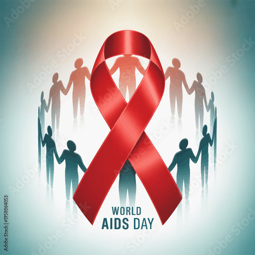 Red Ribbon AIDS Awareness Symbol.
